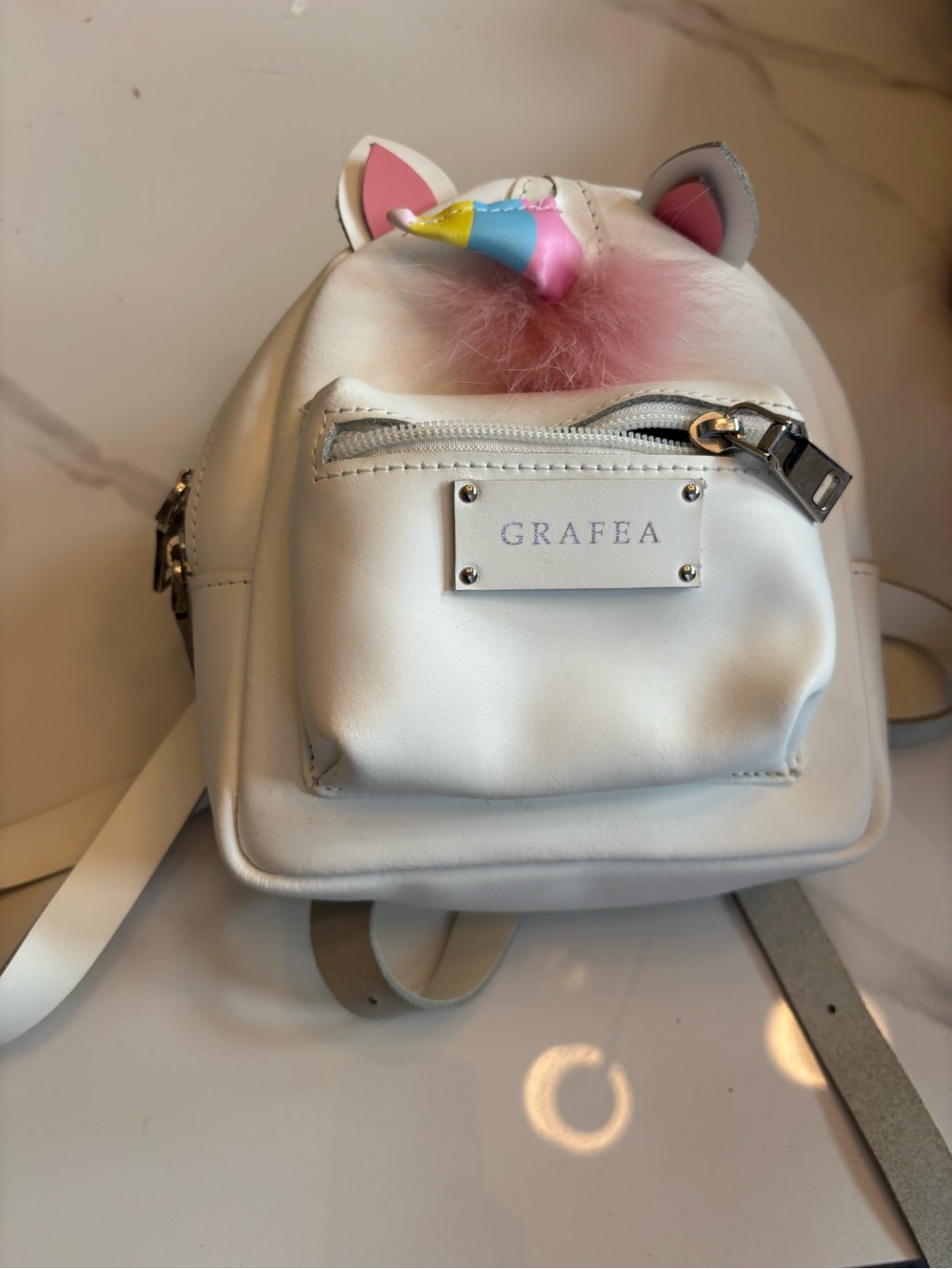 Grafea Leather Unicorn Mini Zippy Backpack